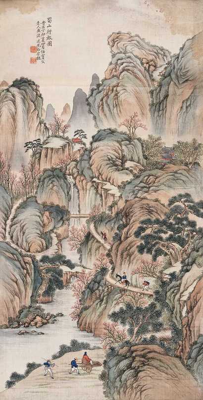 白宗魏 蜀山行旅 立轴